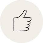 Thumbs up visual graphic