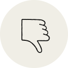 Thumbs down visual graphic